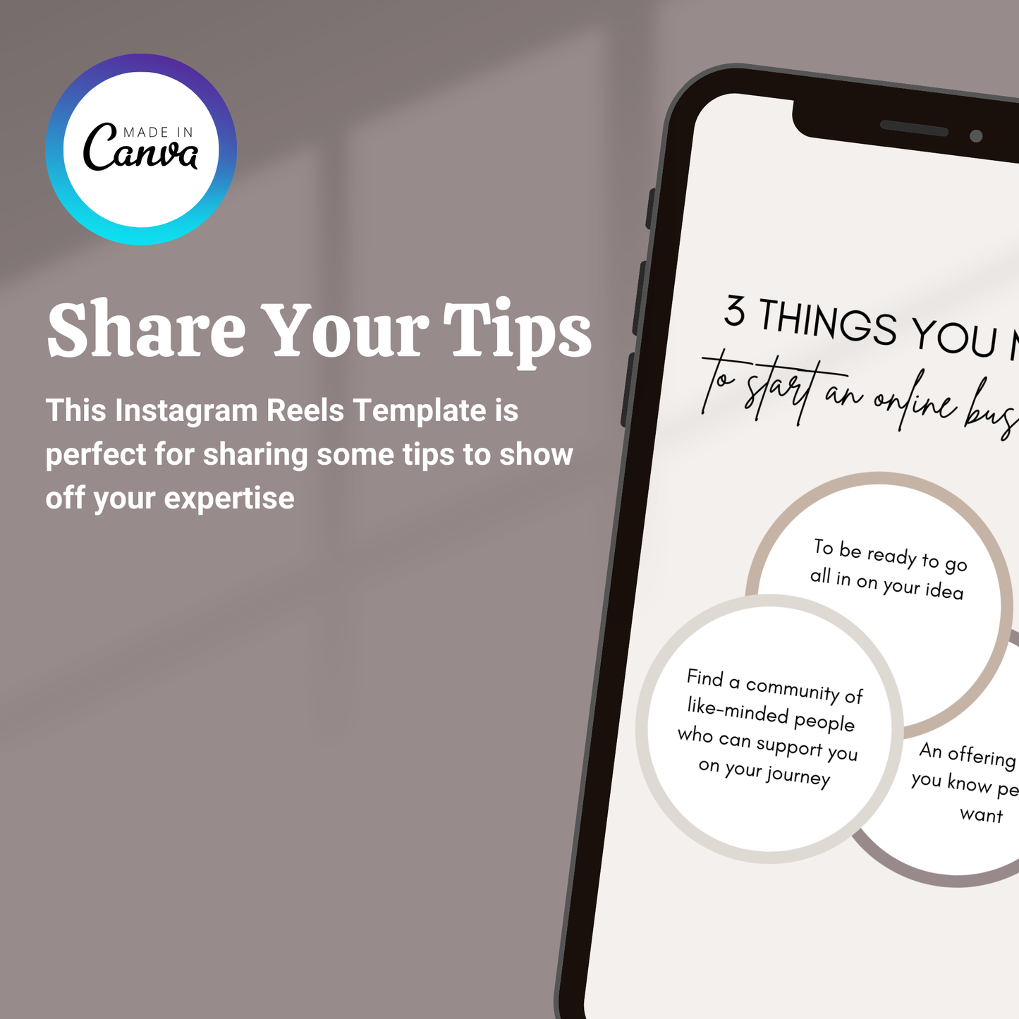 Minimal Circle Tips Sharing Reels Template