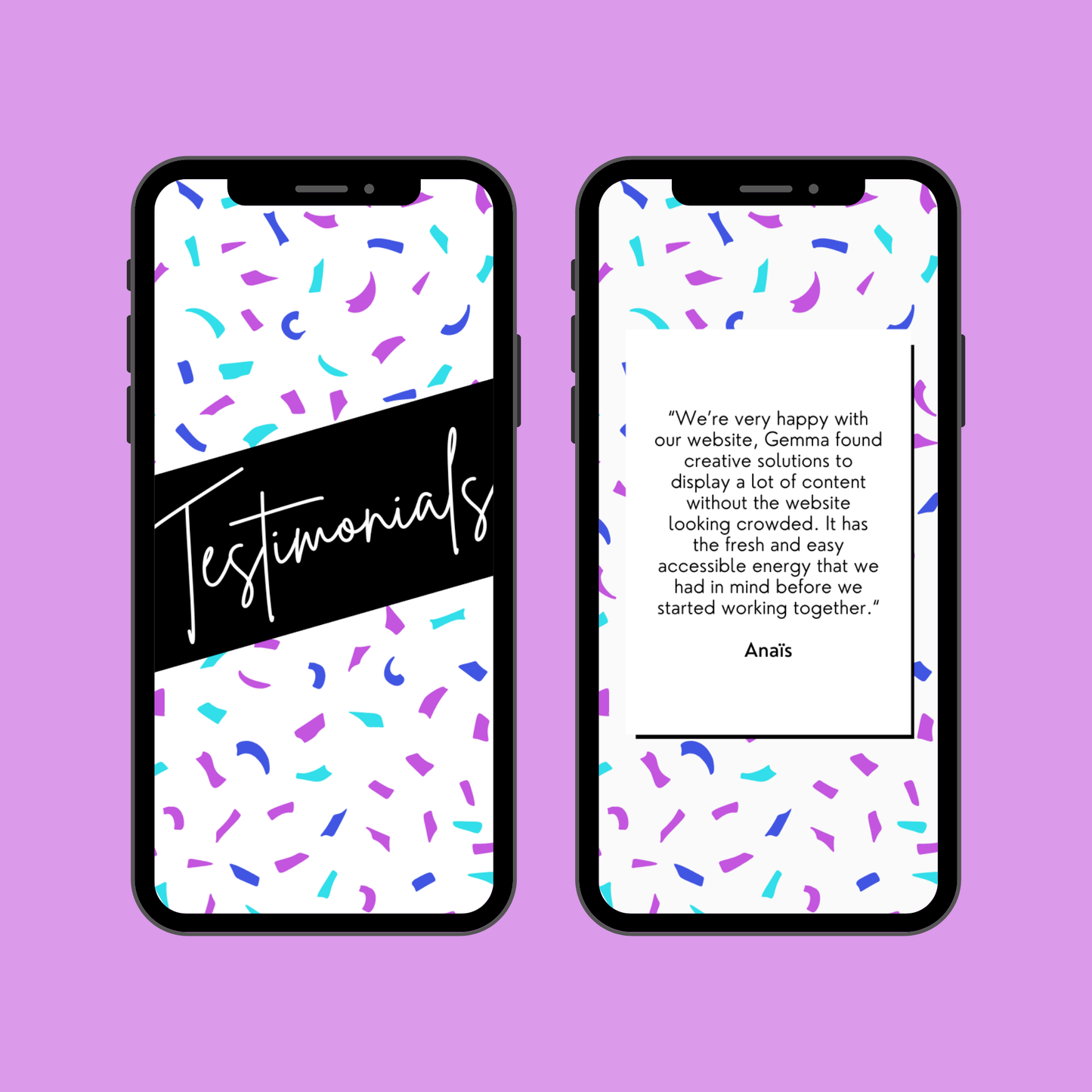 Confetti Testimonials Reels Template