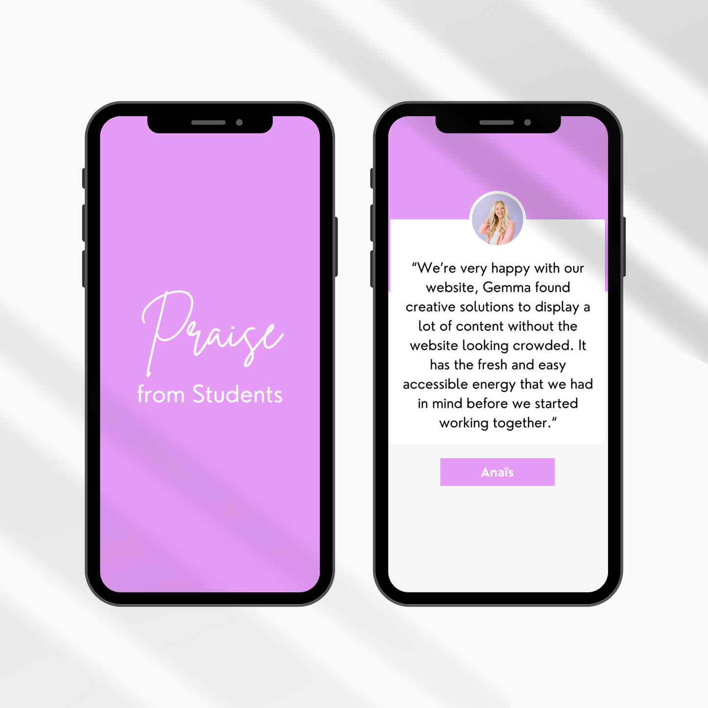 Pink Typing Testimonials for Course Students Reels Template