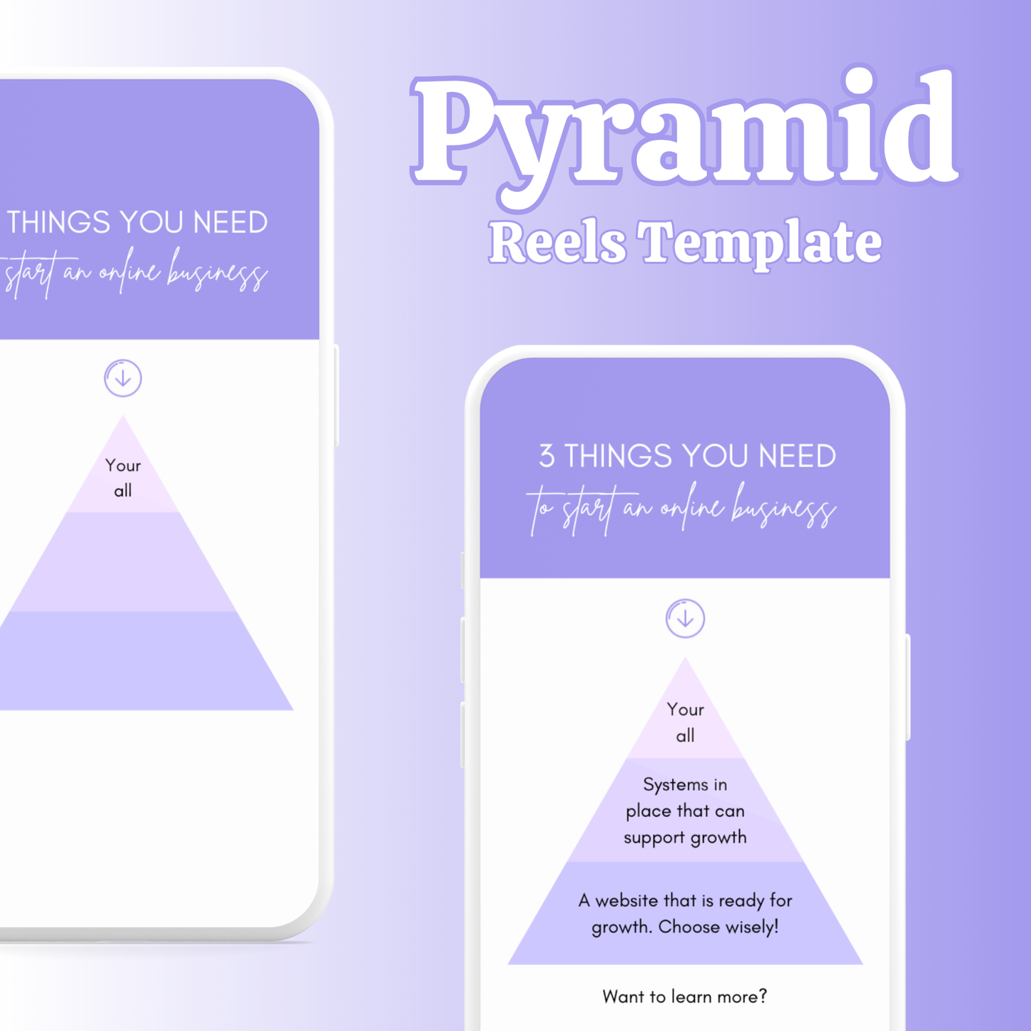 Purple Pyramid Tips Sharing Reels Template
