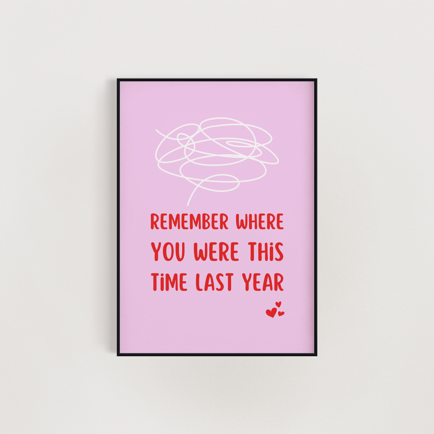 Remember Where You Were This Time Last Year Wall Art Print