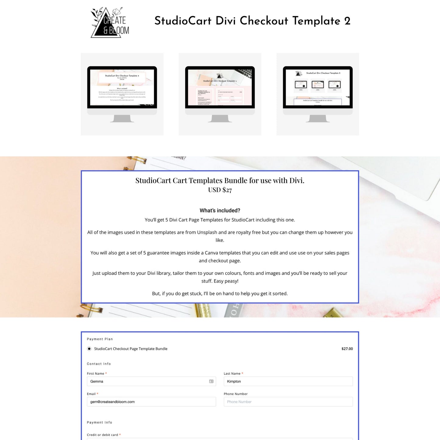 StudioCart Checkout Template Bundle