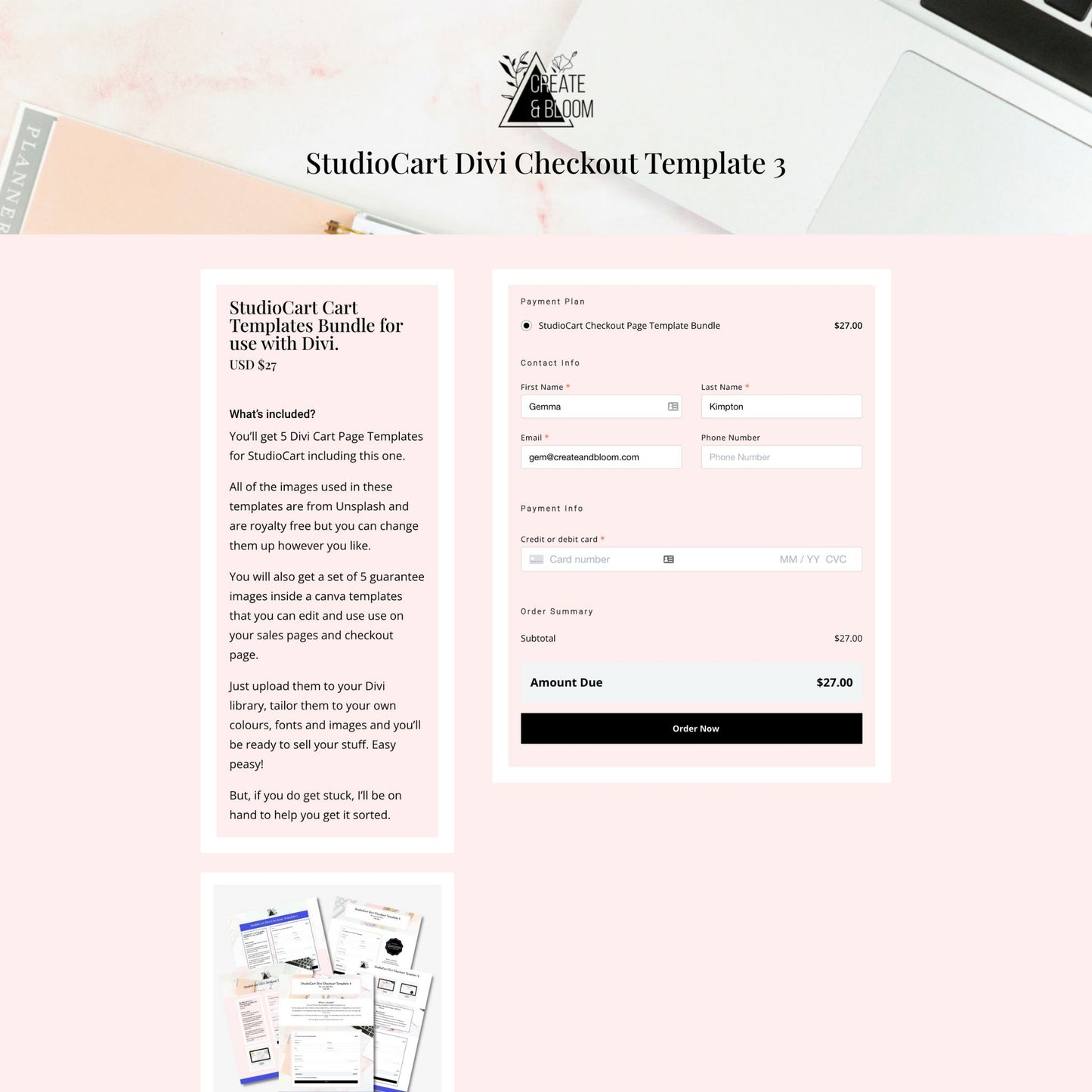 StudioCart Checkout Template Bundle